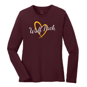 Women's Elementary Wolf Pack Heart Long Sleeve Tee