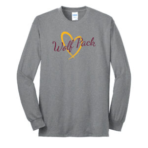 Men's Elementary Wolf Pack Heart Long Sleeve Tee